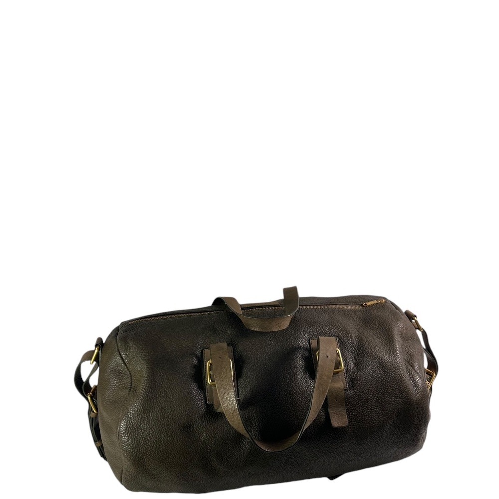 Genuine MARC By Marc Jacobs Genuine Olive Brown Leather Duffle Travel Bag - Picture 2 of 13
